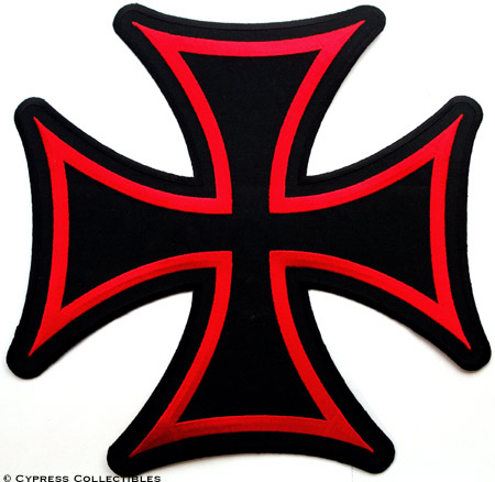 IRON CROSS BIKER PATCH Embroidered Maltese LARGE SIZE iron-on CHOPPER ...